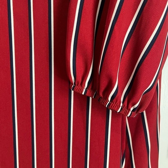 NWT Peach Love California Fairest Of Them All Striped
Dress BurgundyNavyWhite L - Picture 4 of 11